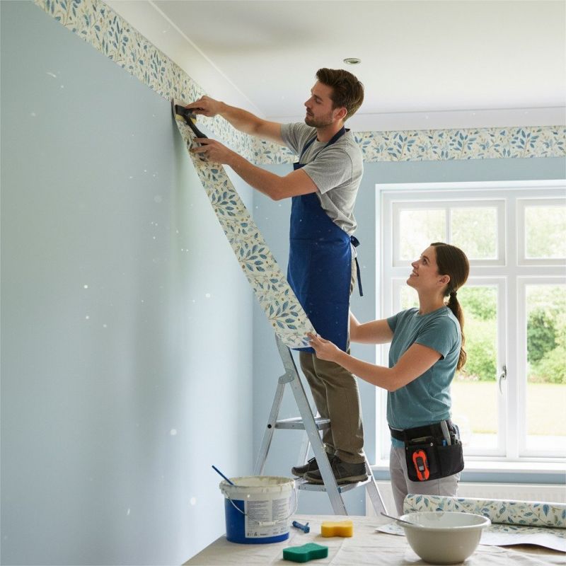 Bedroom Wallpaper Installation