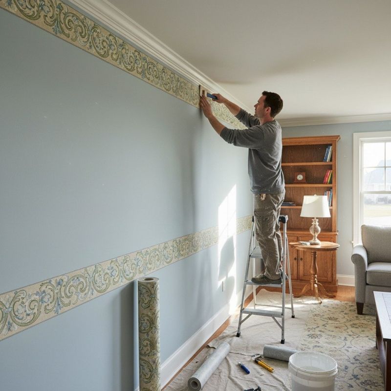 Bedroom Wallpaper Installation