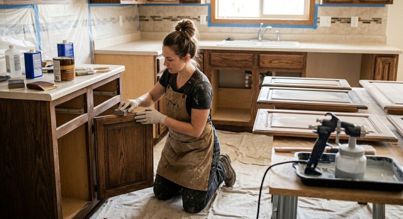 Kitchen Cabinet Staining in Terre Haute, IN