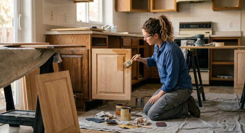 Oak Cabinet Refinishing in Lafayette, IN