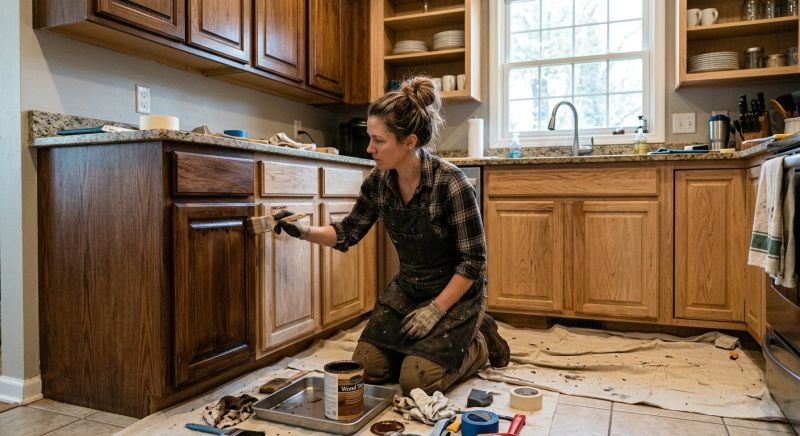 Wood Cabinet Staining in Bloomington, IN